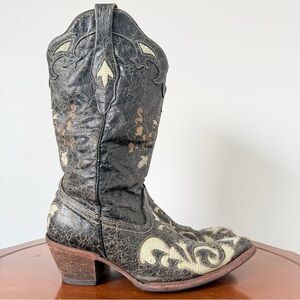 Corral Vintage Women’s Genuine lizard Leather Snip Toe Cowboy Boot | US 9
